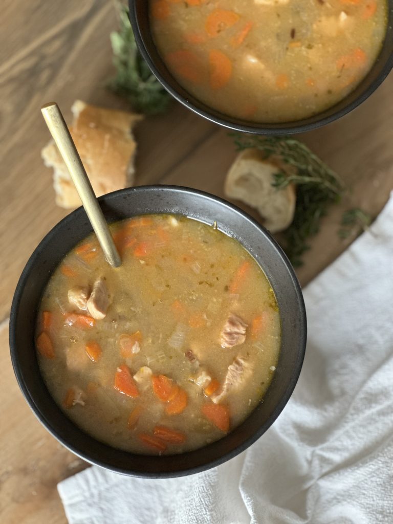 It's soup season and this Lemon Chicken Wild Rice soup is an easy one pot meal.
