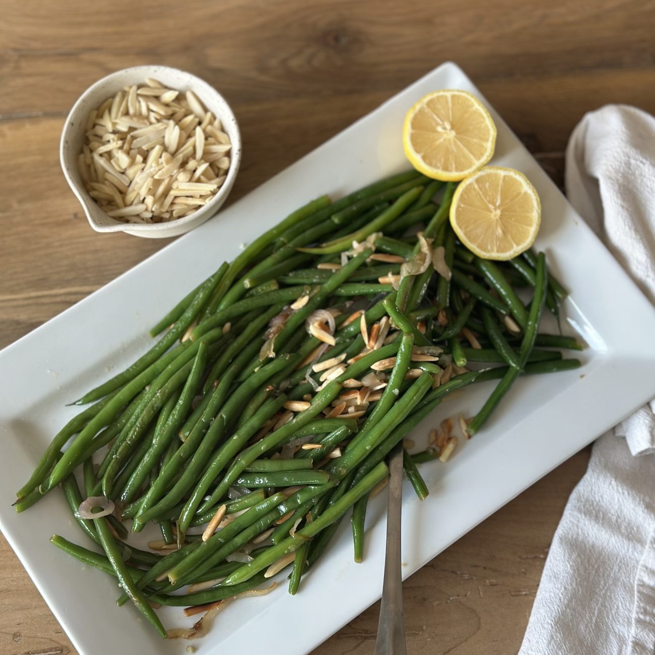 Easy Make Ahead Green Beans Almondine Recipe Healthier Homemade Co