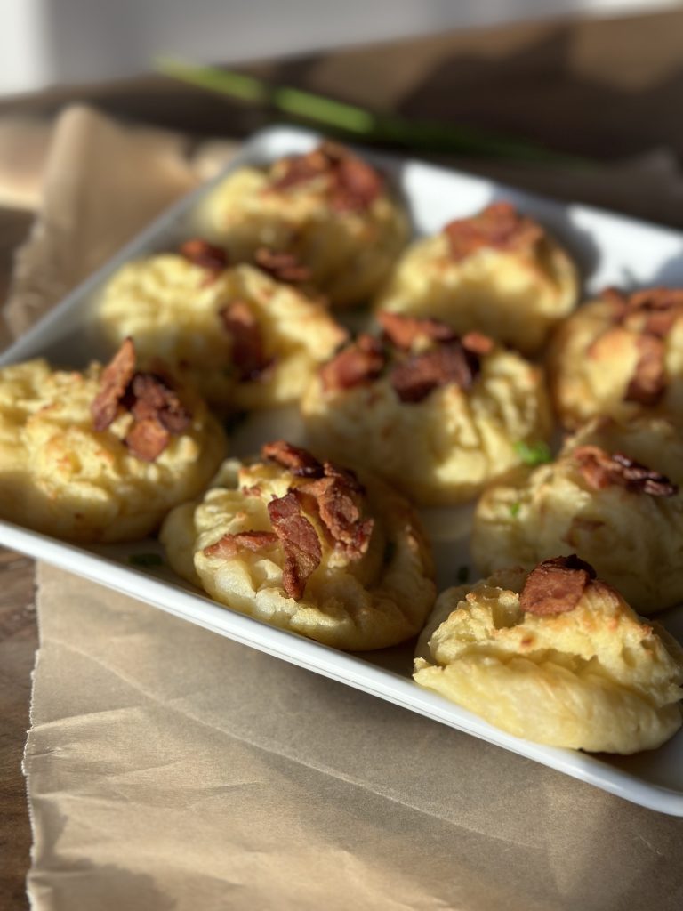 Dutchess Potatoes on a serving plate
