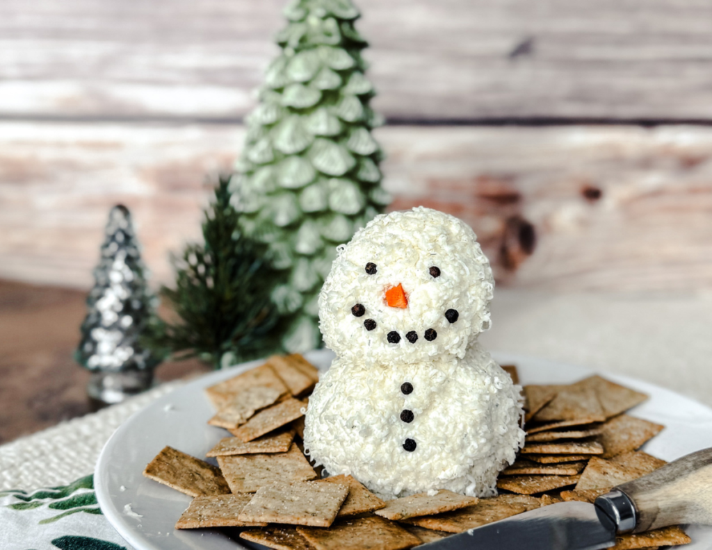 Snowman Cheese Ball - Healthier Homemade Co Recipes