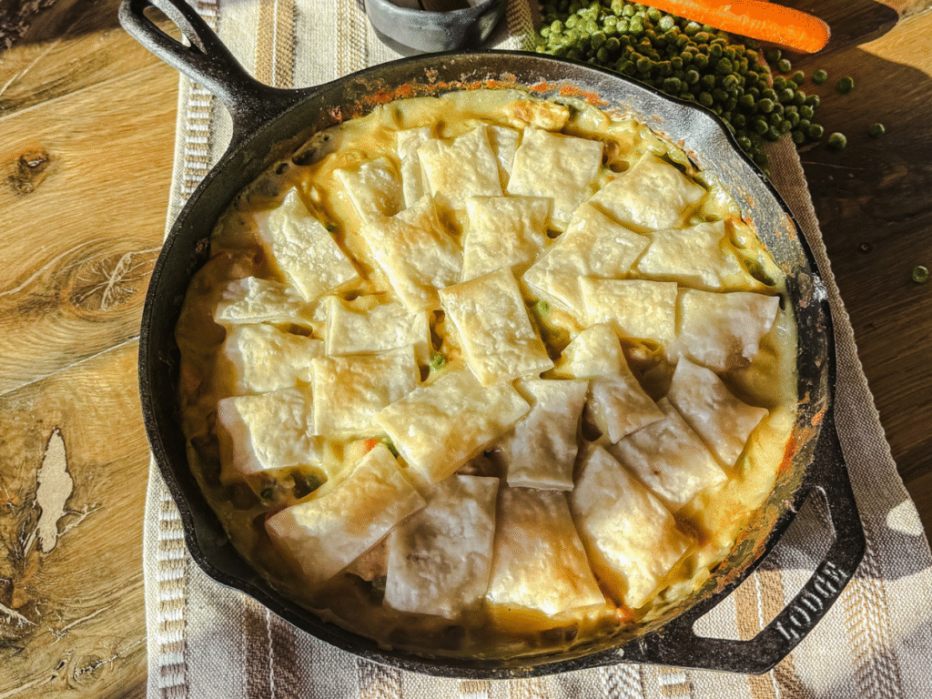 Skillet Chicken Pot Pie - Healthier Homemade Co Recipes